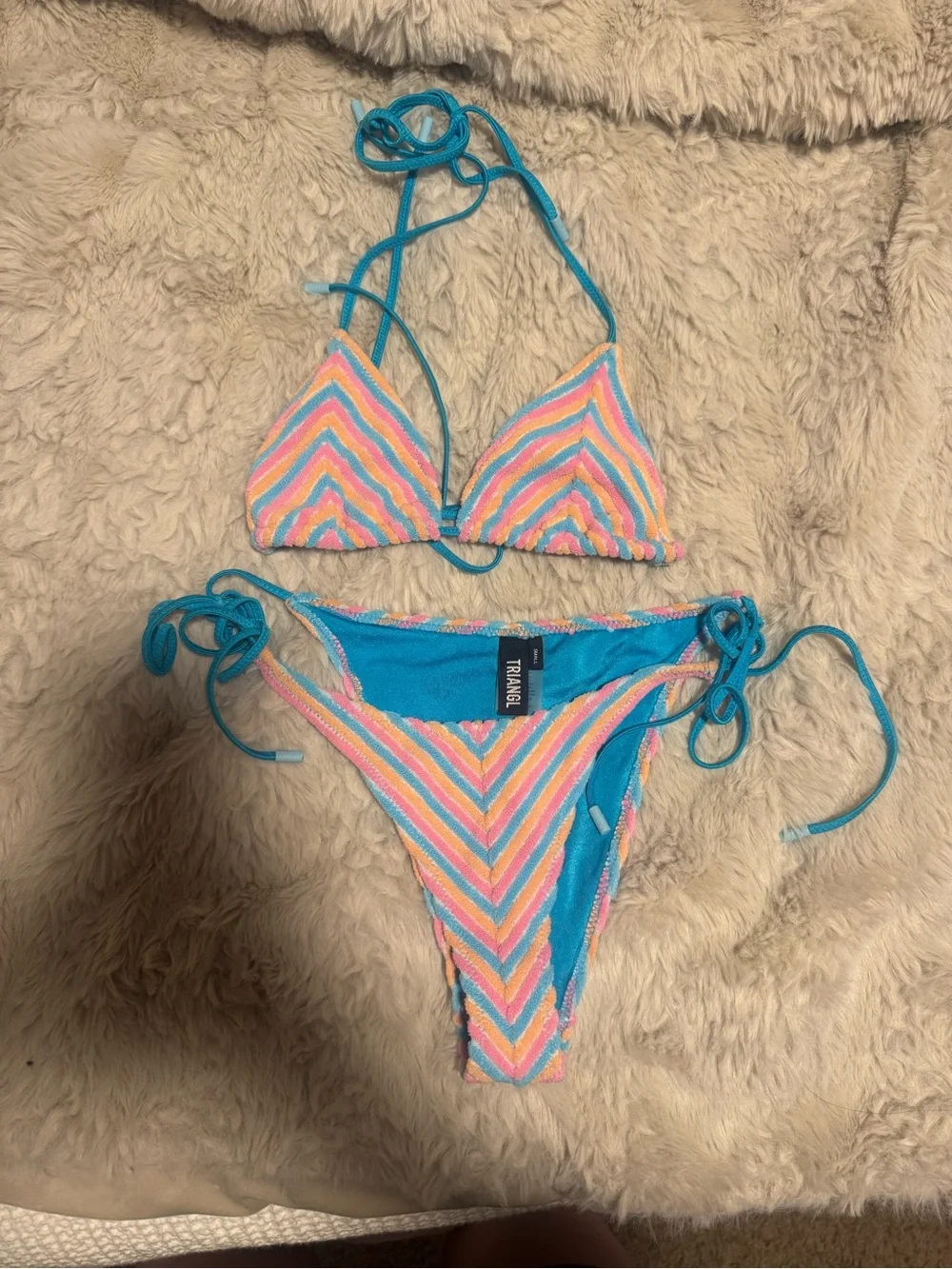 triangl swimwear sherbet striped bikini set!